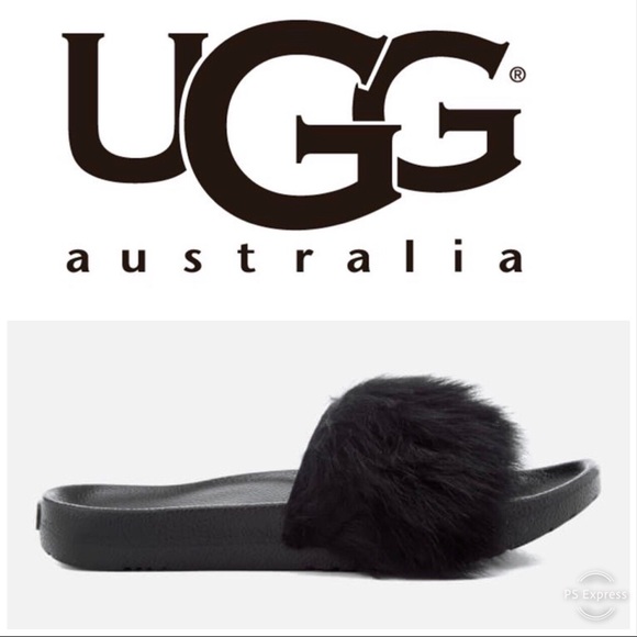UGG Shoes - NEW UGG BLACK ROYALE SHEEPSKIN FLUFFY SLIDE SANDAL